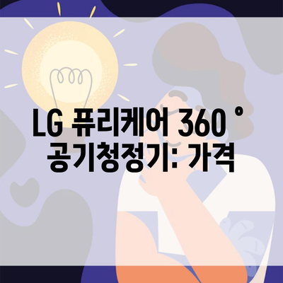 LG 퓨리케어 360˚ 공기청정기: 가격