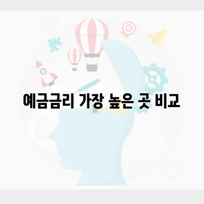 예금금리 가장 높은 곳 비교