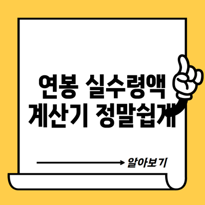 연봉 실수령액 계산기 정말쉽게