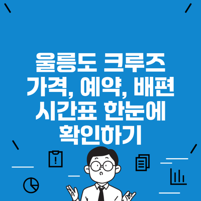 울릉도 크루즈 가격, 예약, 배편 시간표 한눈에 확인하기