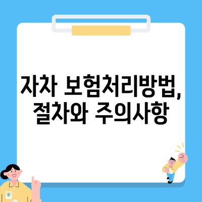 자차 보험처리방법, 절차와 주의사항