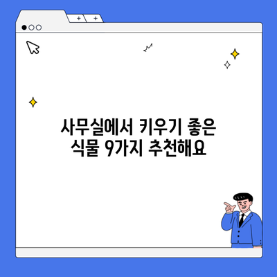 사무실에서 키우기 좋은 식물 9가지 추천해요