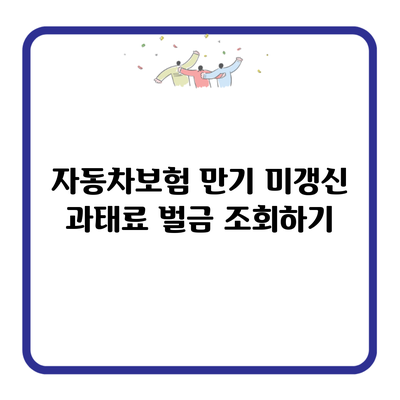 자동차보험 만기 미갱신 과태료 벌금 조회하기