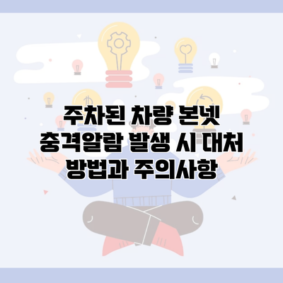 주차된 차량 본넷 충격알람 발생 시 대처 방법과 주의사항