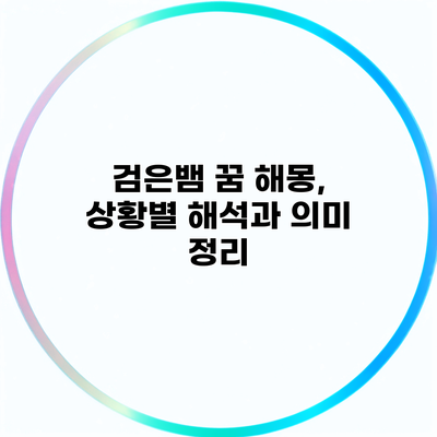 검은뱀 꿈 해몽, 상황별 해석과 의미 정리