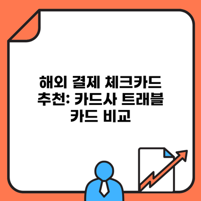 해외 결제 체크카드 추천: 카드사 트래블 카드 비교