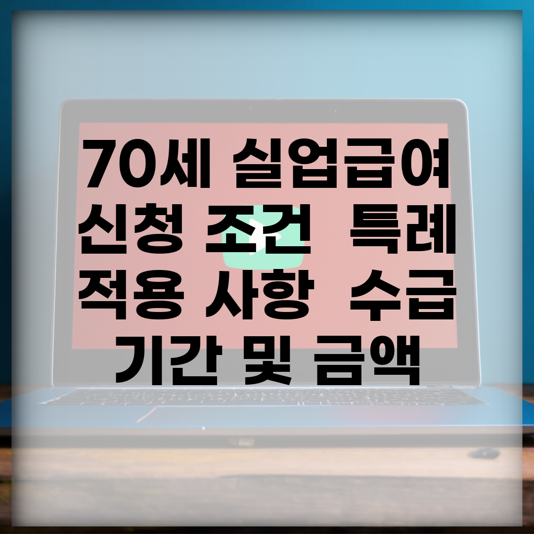 70세 실업급여 신청 조건 | 특례 적용 사항 | 수급 기간 및 금액