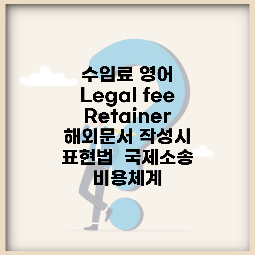 수임료 영어 Legal fee, Retainer | 해외문서 작성시 표현법 | 국제소송 비용체계