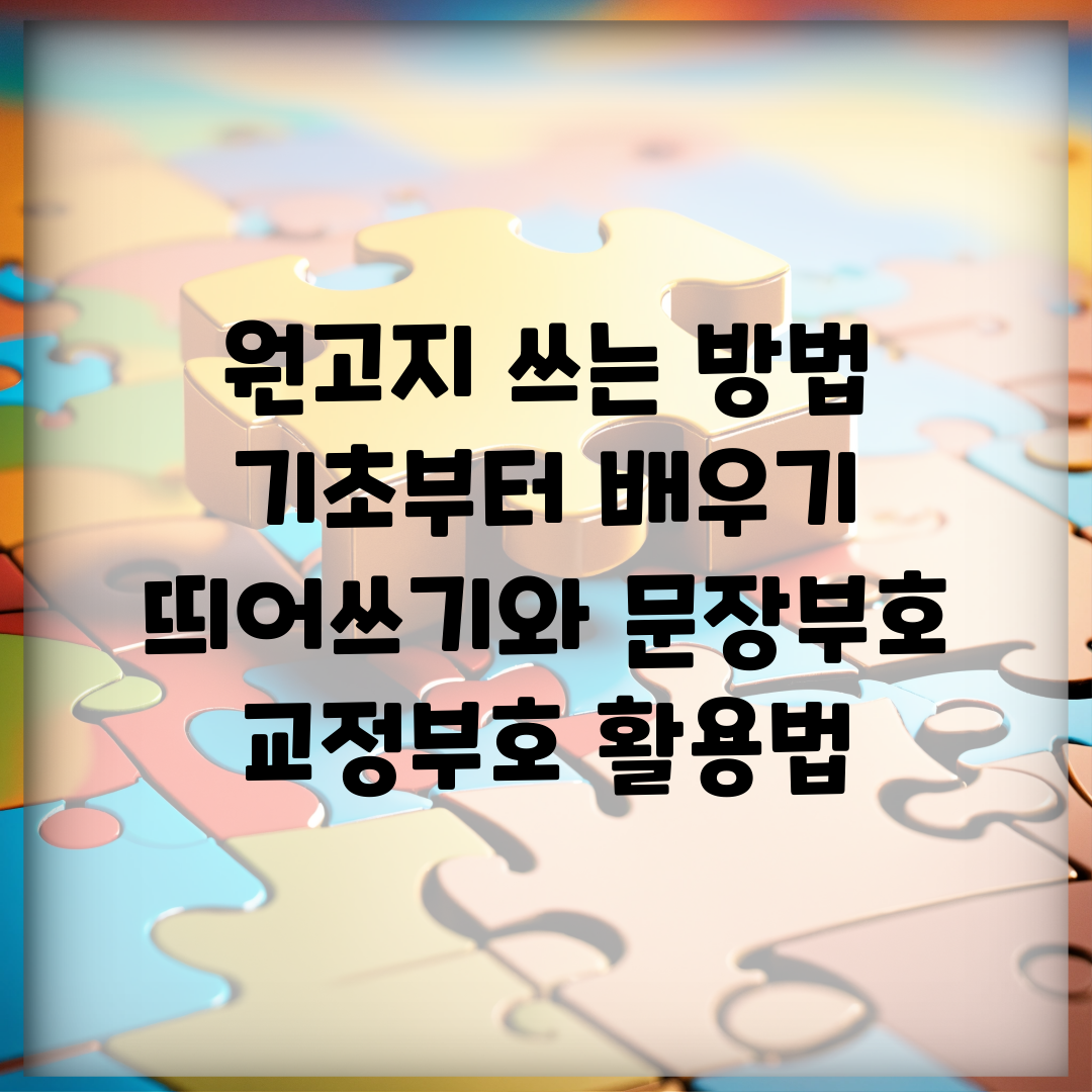 원고지 쓰는 방법 기초부터 배우기 | 띄어쓰기와 문장부호 | 교정부호 활용법