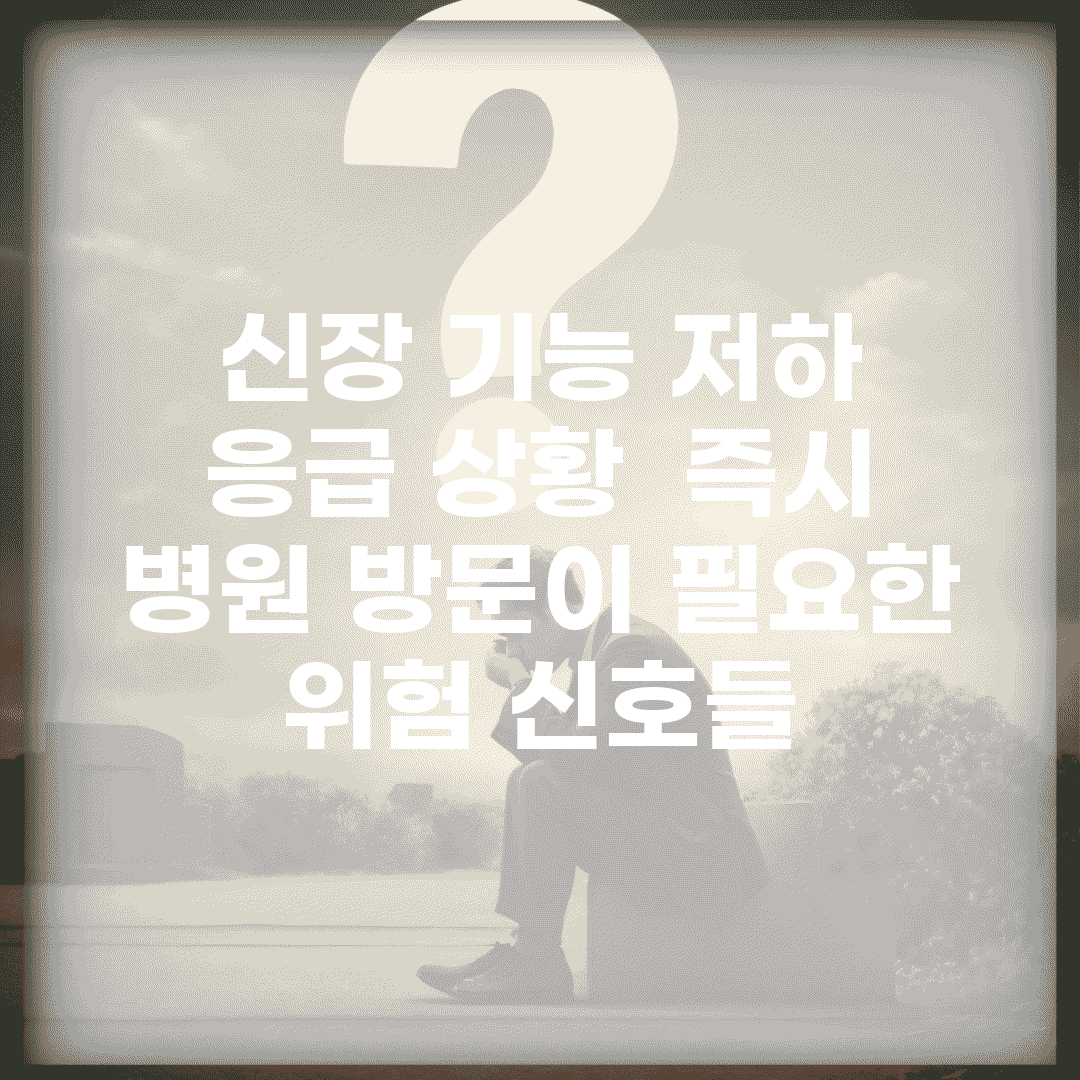신장 기능 저하 응급 상황 | 즉시 병원 방문이 필요한 위험 신호들