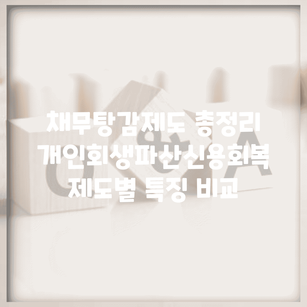 채무탕감제도 총정리 | 개인회생/파산/신용회복 제도별 특징 비교