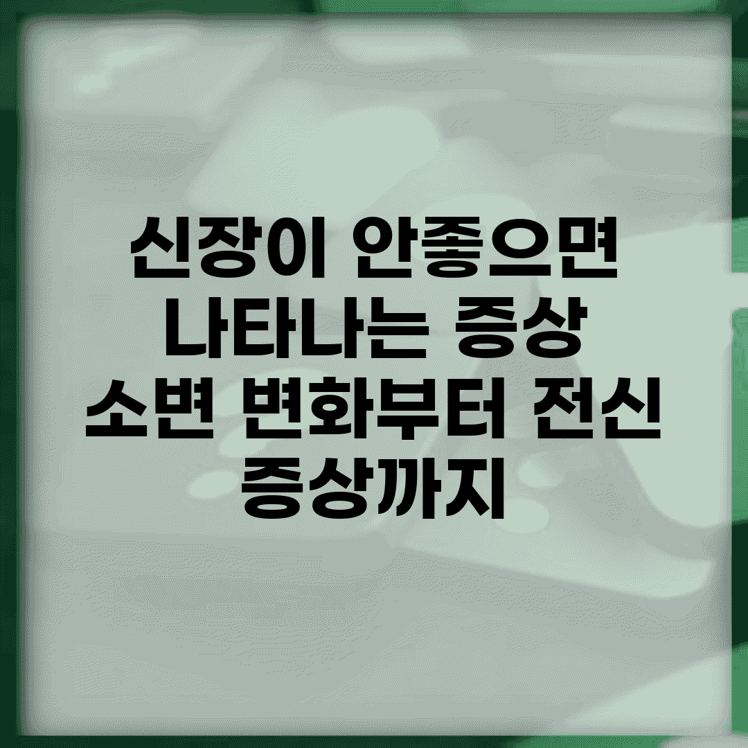 신장이 안좋으면 나타나는 증상 | 소변 변화부터 전신 증상까지
