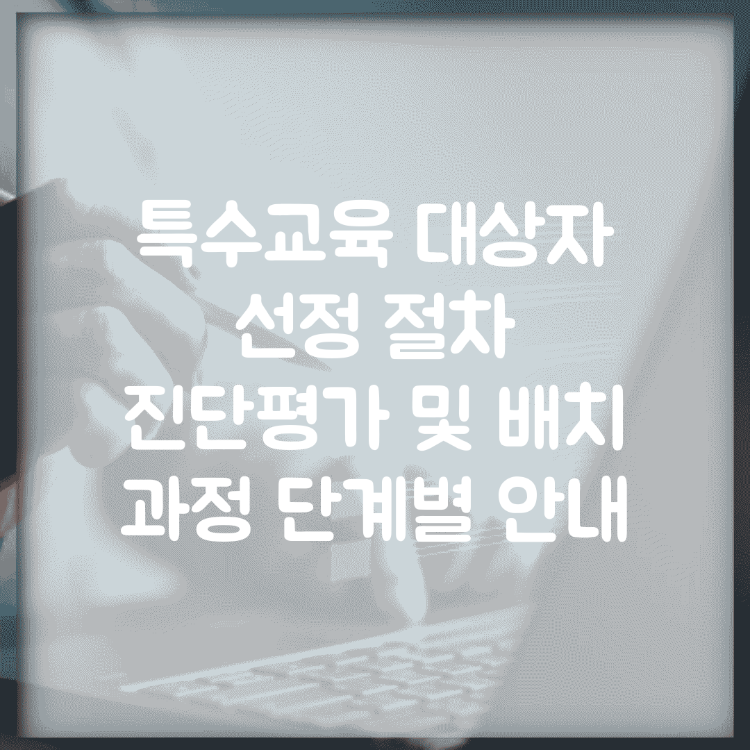 특수교육 대상자 선정 절차 | 진단평가 및 배치 과정 단계별 안내