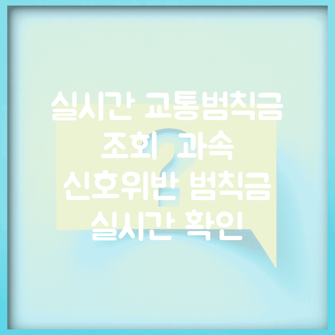 실시간 교통범칙금 조회 | 과속 신호위반 범칙금 실시간 확인