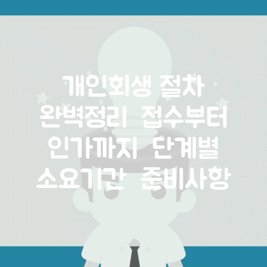 개인회생 절차 완벽정리 | 접수부터 인가까지 | 단계별 소요기간 | 준비사항