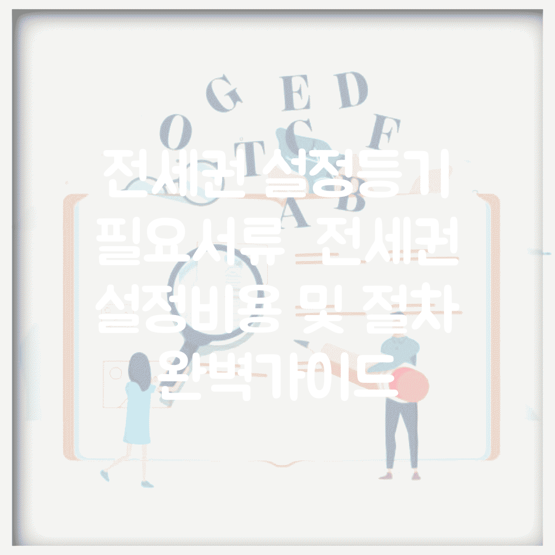 전세권 설정등기 필요서류 | 전세권 설정비용 및 절차 완벽가이드
