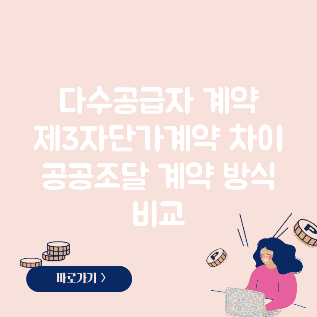다수공급자 계약 제3자단가계약 차이 | 공공조달 계약 방식 비교
