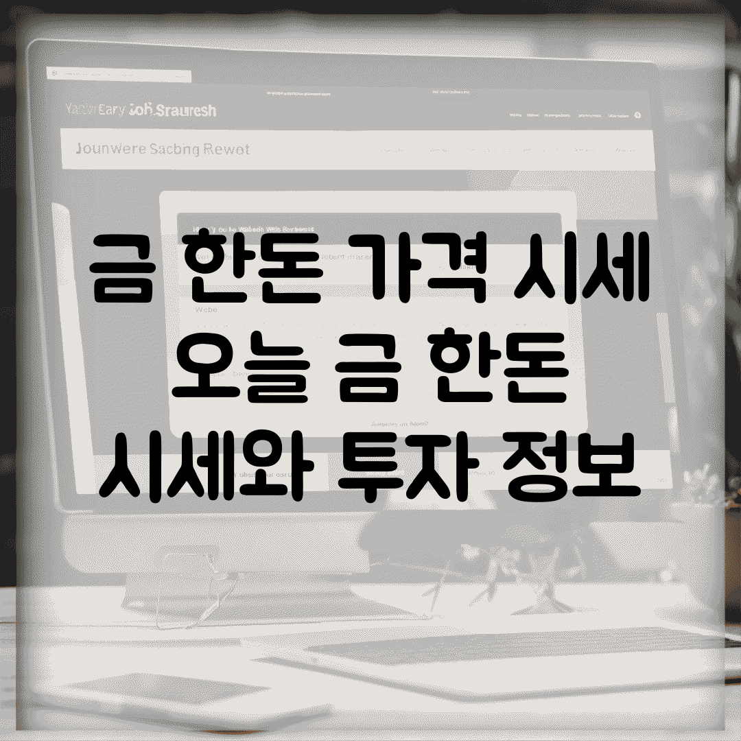 금 한돈 가격 시세 | 오늘 금 한돈 시세와 투자 정보