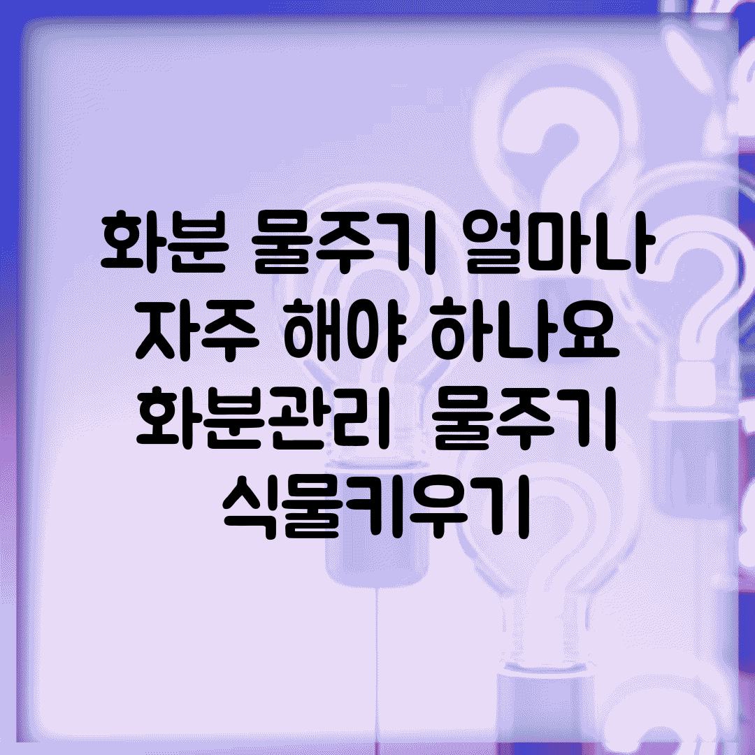 화분 물주기 얼마나 자주 해야 하나요 | 화분관리 | 물주기 | 식물키우기