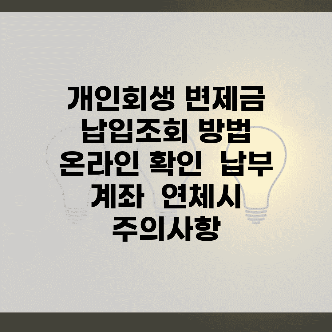 개인회생 변제금 납입조회 방법 | 온라인 확인 | 납부 계좌 | 연체시 주의사항