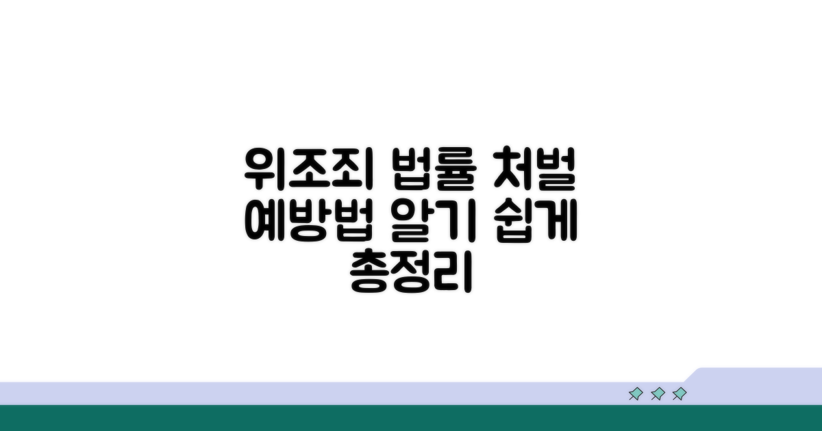 위조 관련 법률 상세 안내