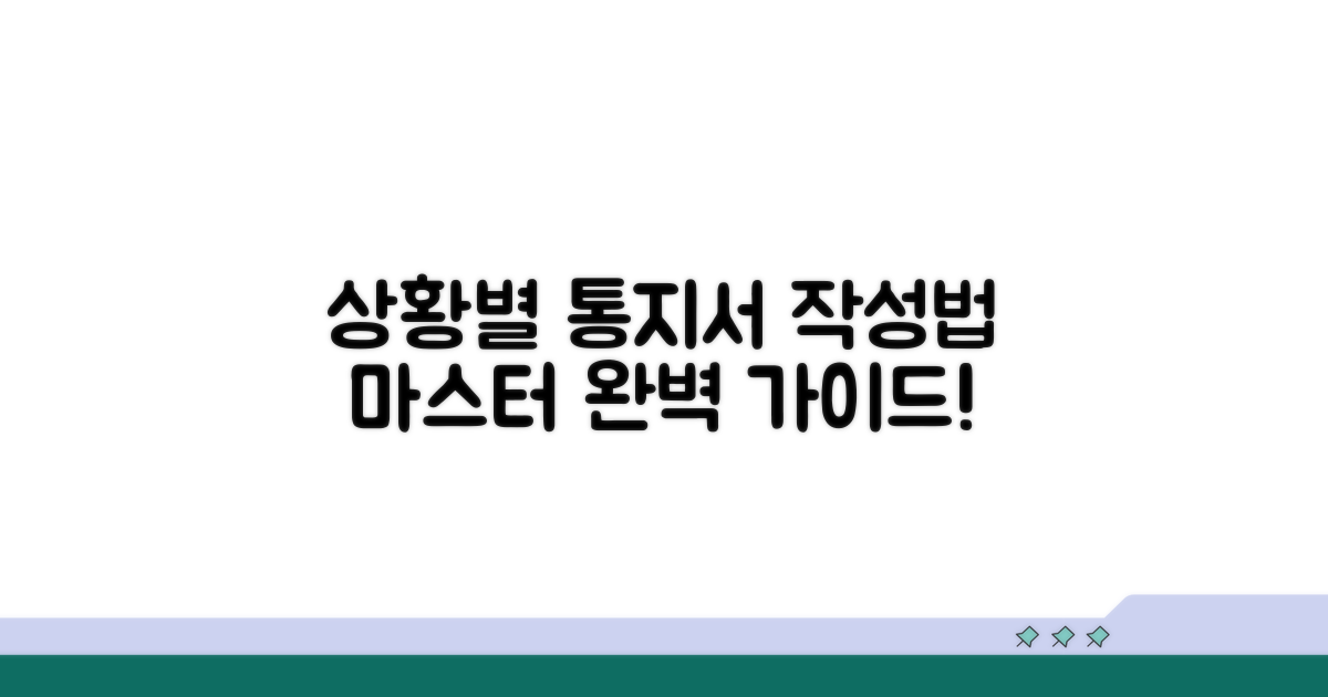 상황별 통지서 작성법 완벽 가이드