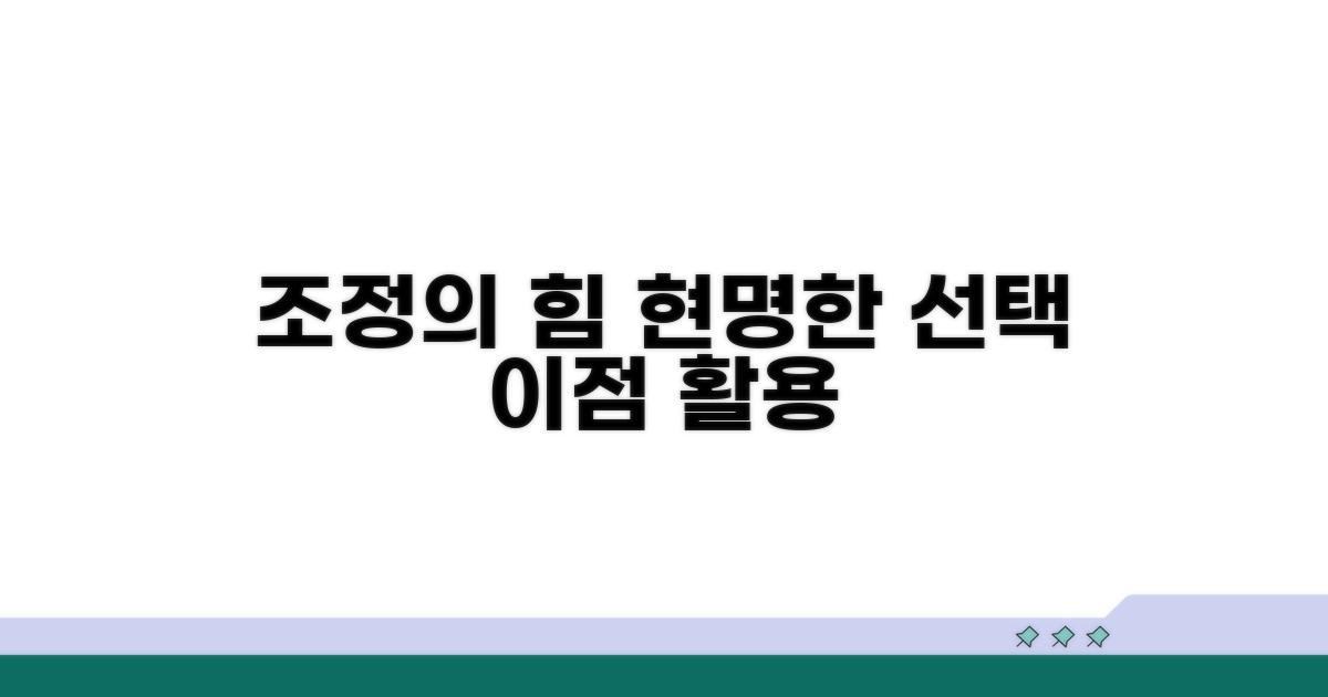 현명한 선택, 조정의 이점 활용