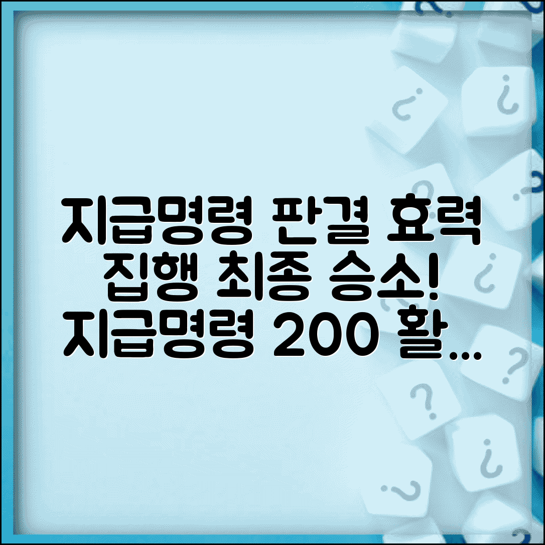 지급명령 판결문 및 확정 | 지급명령서 판결 효력 및 집행