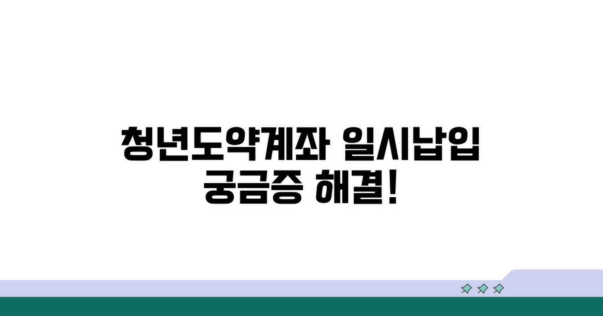 청년도약계좌 일시납입 가능할까?