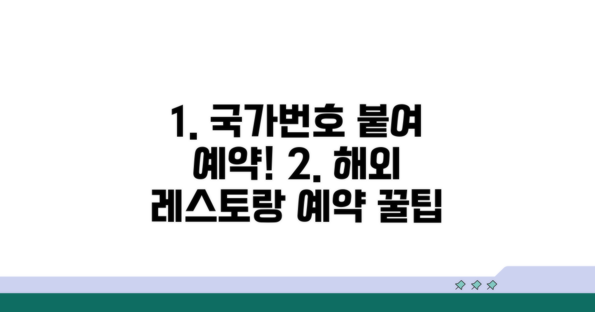 레스토랑 예약, 국가번호 붙이는 법