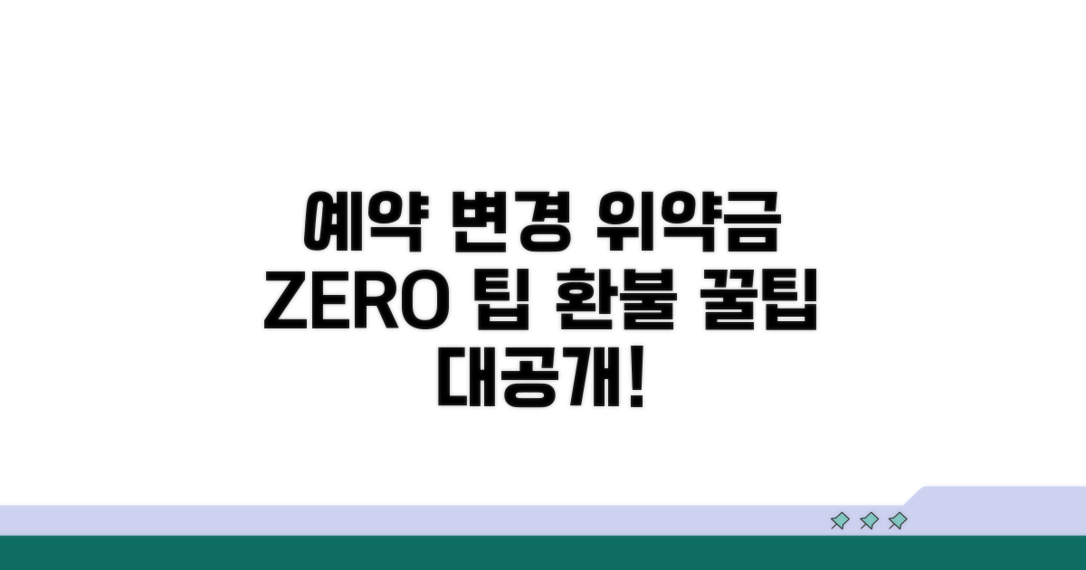 예약 변경 시 위약금 덜 내는 꿀팁