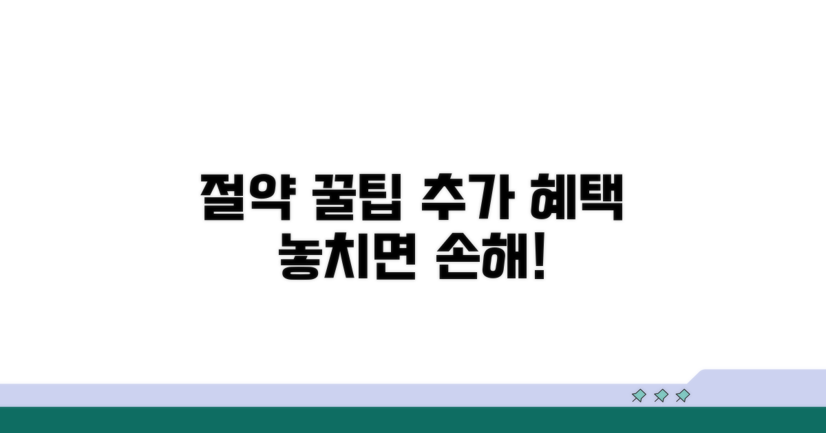 절약 꿀팁과 추가 혜택 활용