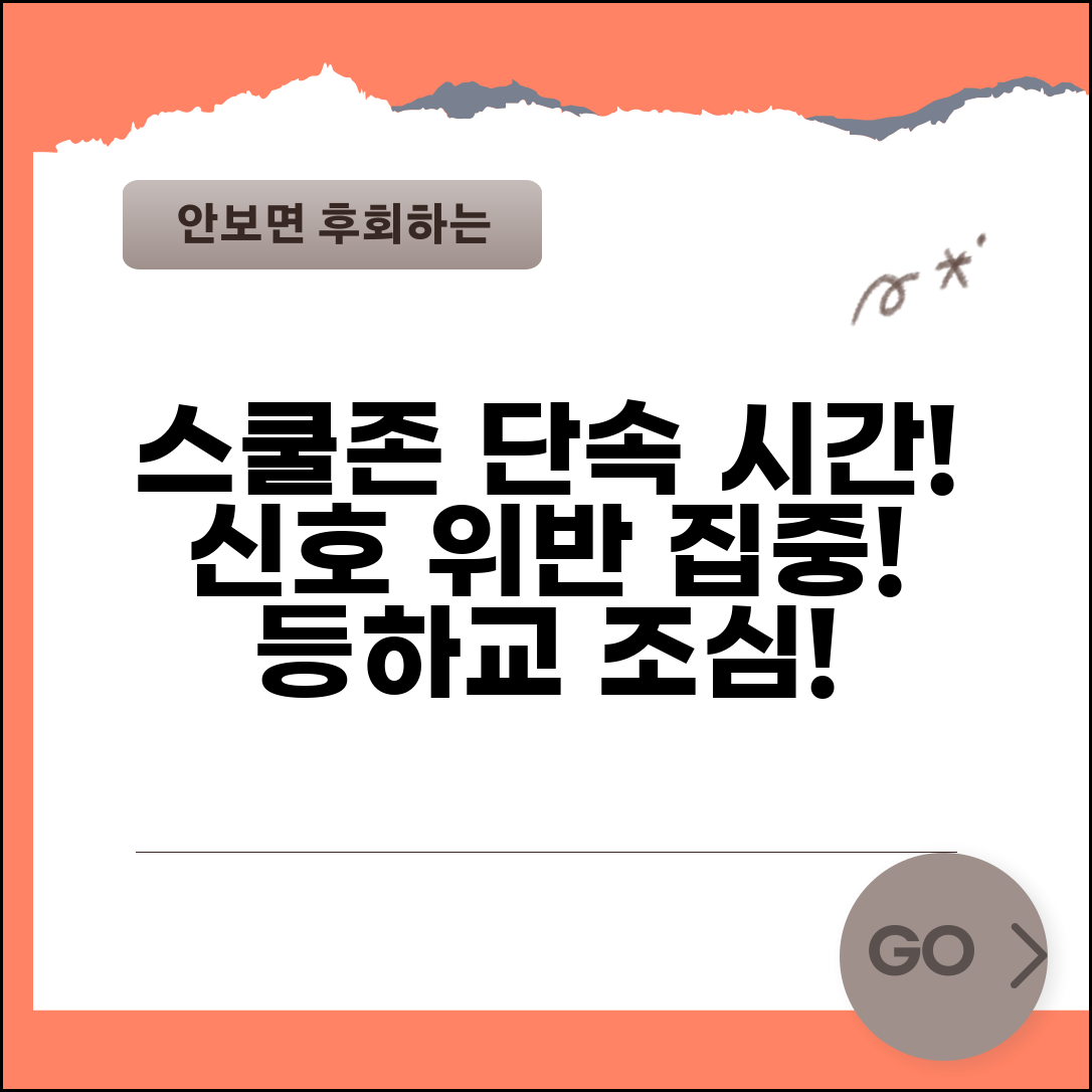 어린이보호구역 신호위반 단속시간 | 스쿨존 신호위반 집중 단속과 등하교 시간 강화