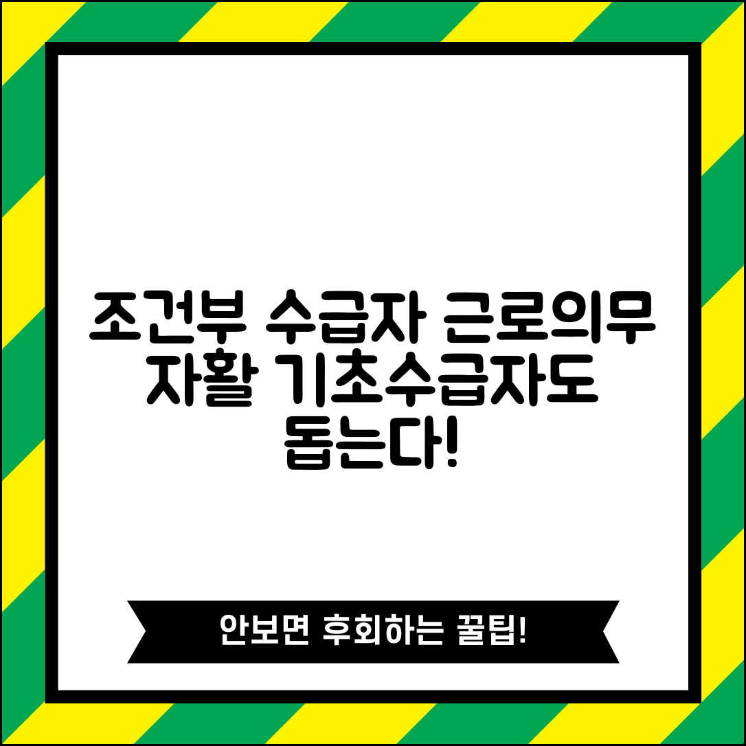 조건부수급자 근로의무 | 기초생활수급자 중 근로능력자 자활 프로그램 참여