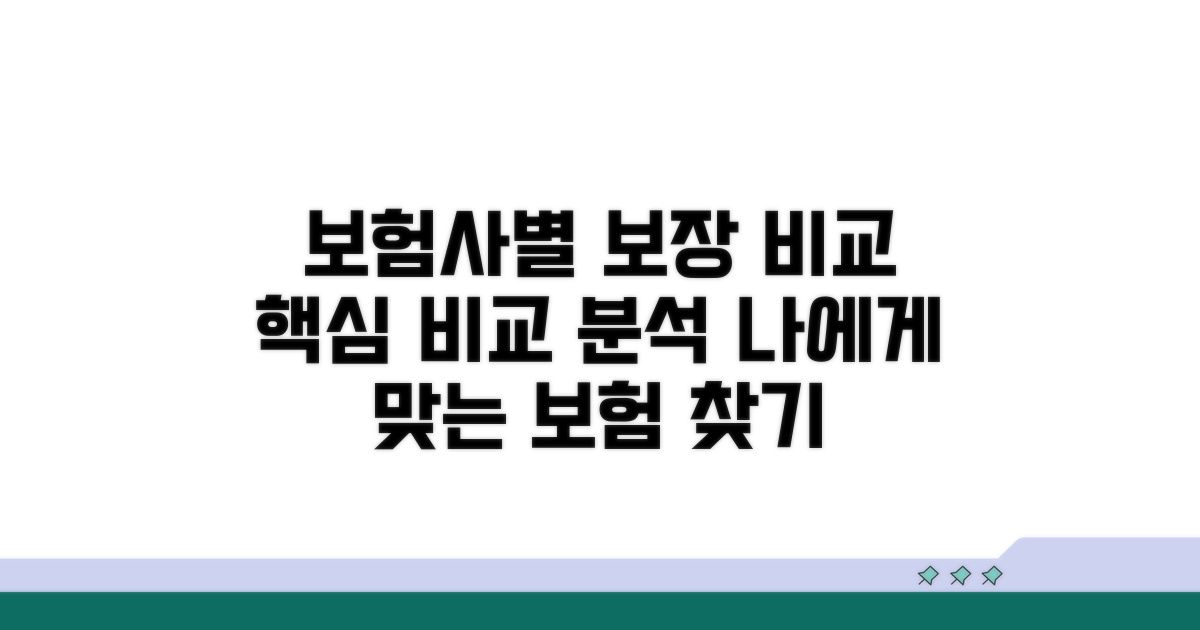 보험사별 보장 내용 비교 분석