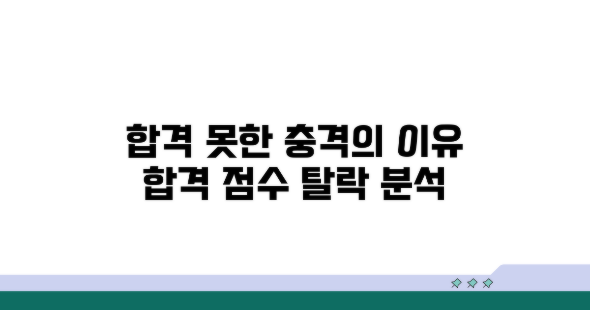 높은 점수에도 떨어진 실제 사례 분석