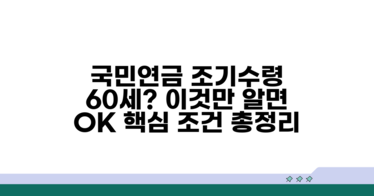 국민연금 조기수령조건 60세 핵심