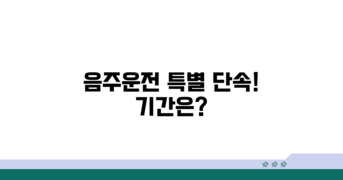 음주운전 특별 단속 기간은?