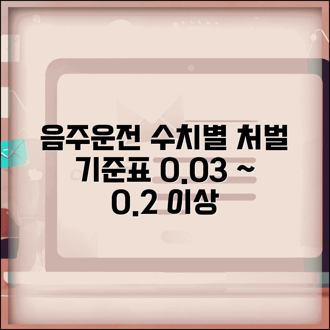 음주운전 수치별 처벌 기준표 | 0.03%부터 0.2% 이상까지 알코올 농도별 정확한 처분