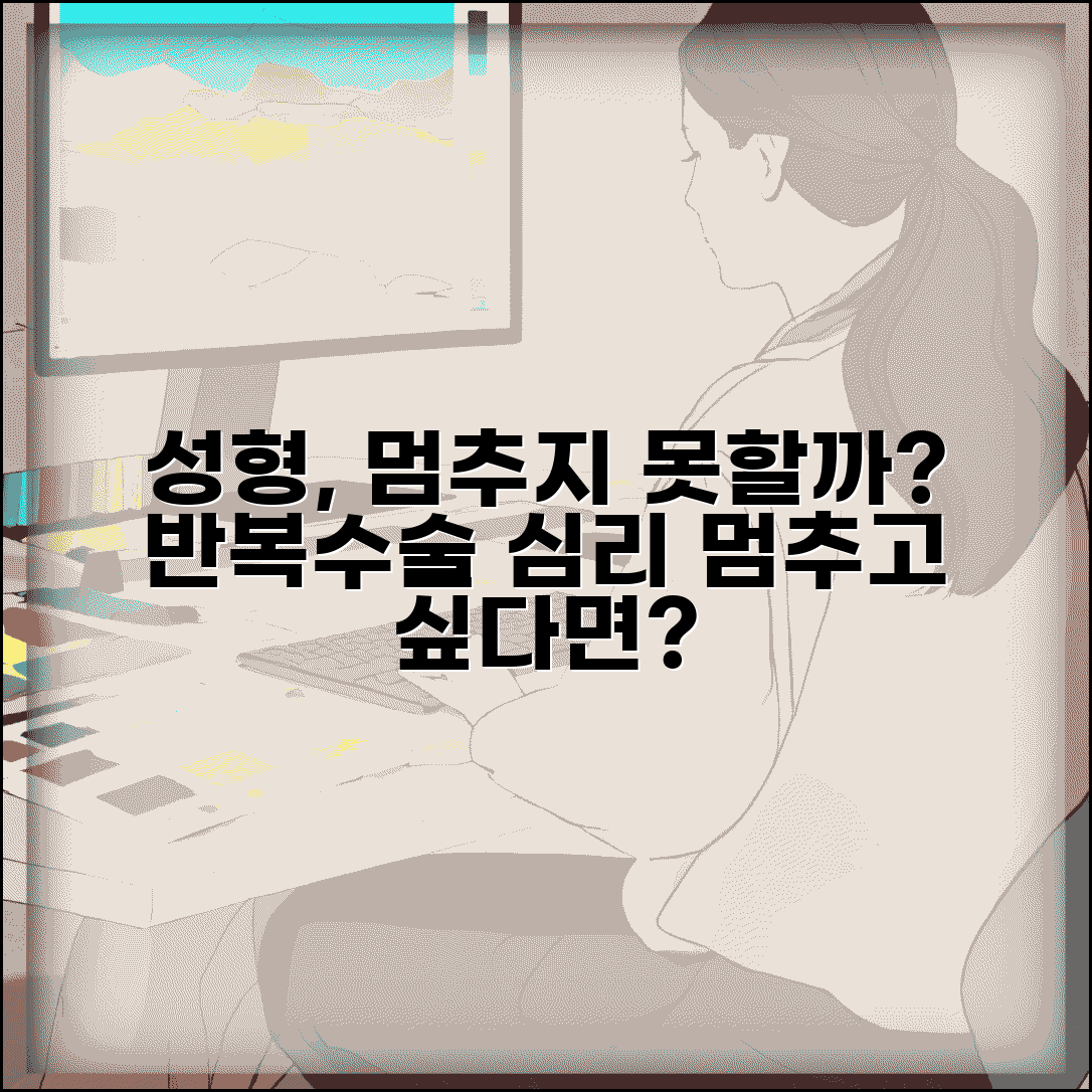 성형 한 번 하면 계속하게 되나요 | 성형중독 | 반복수술 | 심리