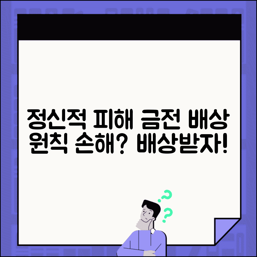 정신적 피해 배상 청구 | 무형의 정신적 손해에 대한 금전 배상 원칙