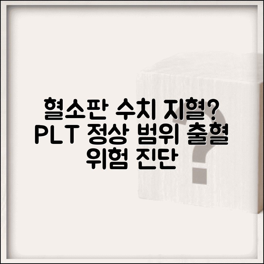 건강검진 혈소판 수치 지혈 기능 | PLT 정상 범위와 출혈 위험도 평가