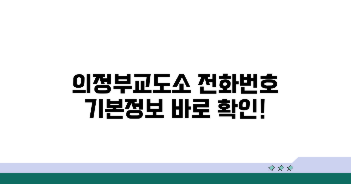 의정부교도소 전화번호와 기본 정보