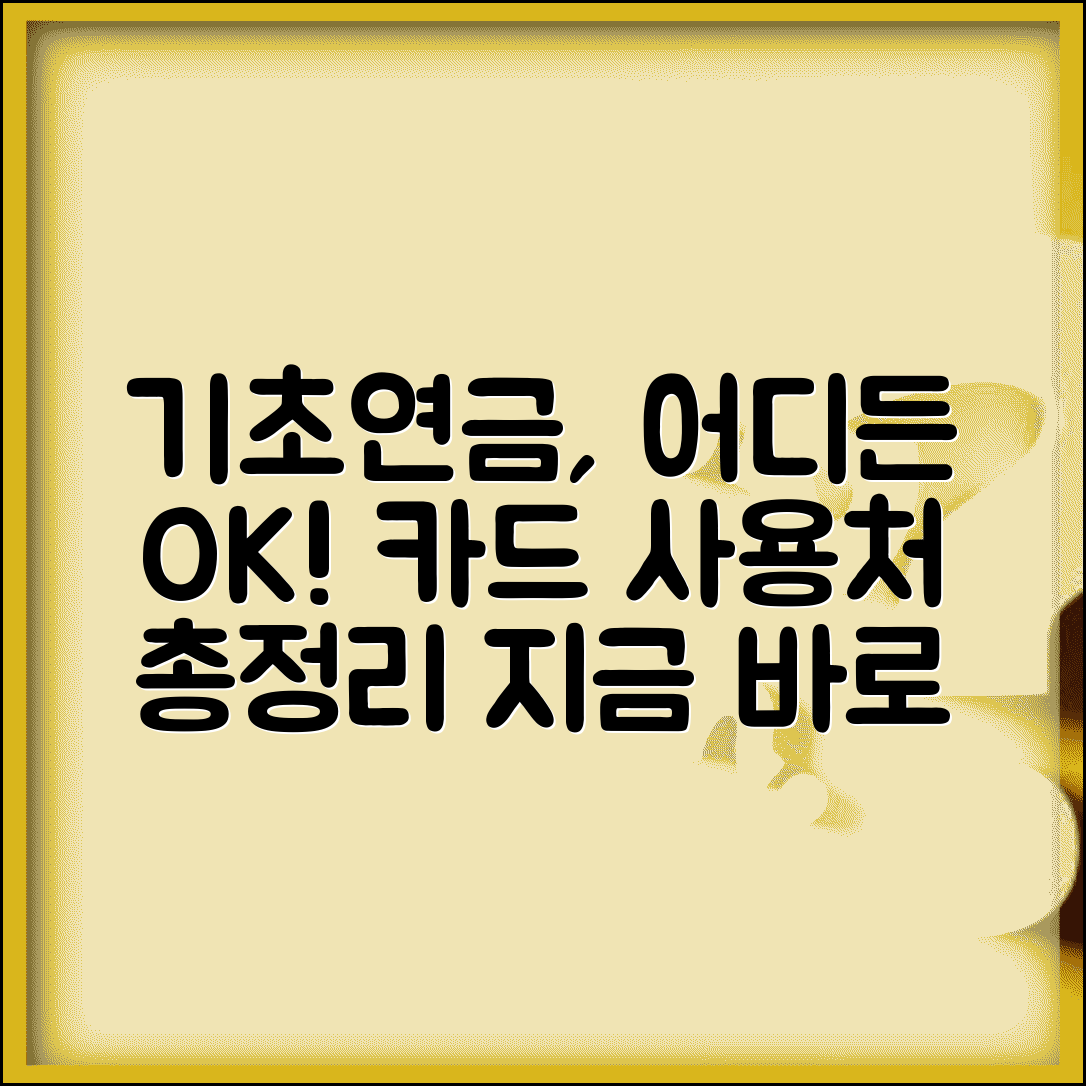 기초연금 카드 사용처 | 노인 기초연금 지급 카드 사용 가능한 곳