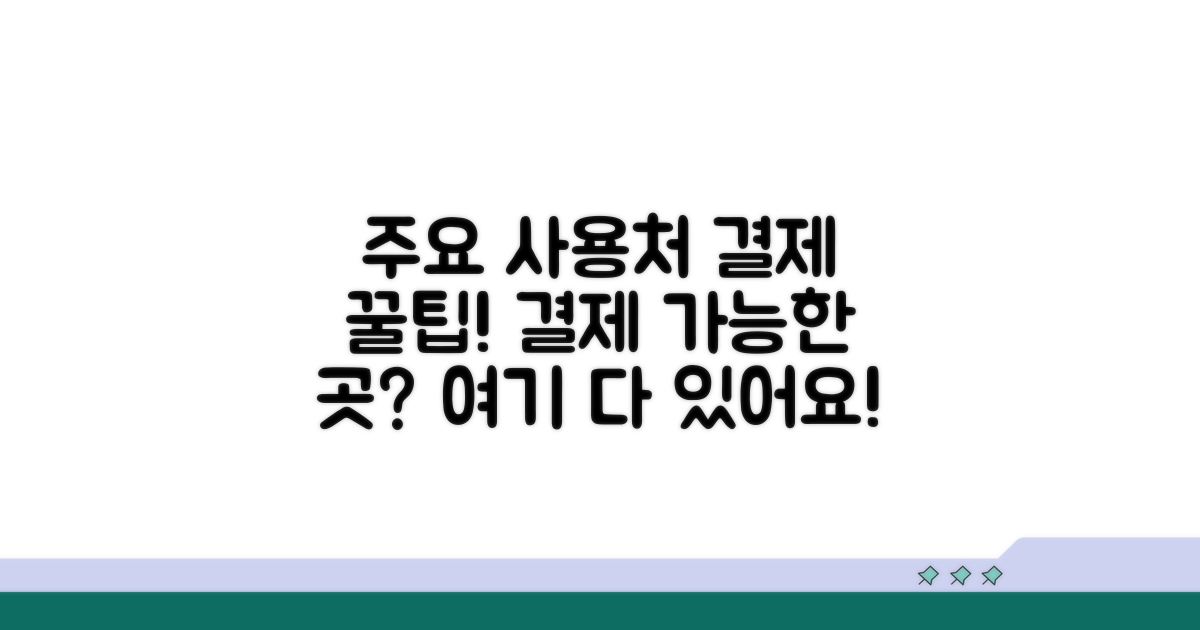 주요 사용처와 결제 가능 업종