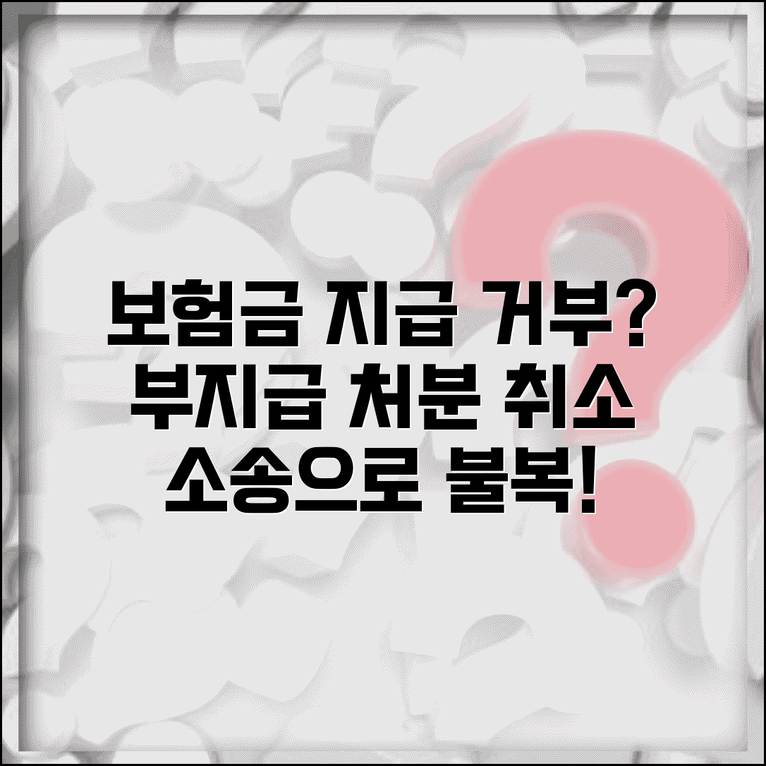 보험금 부지급 처분 취소 소송 | 보험금 지급 거부 불복 절차