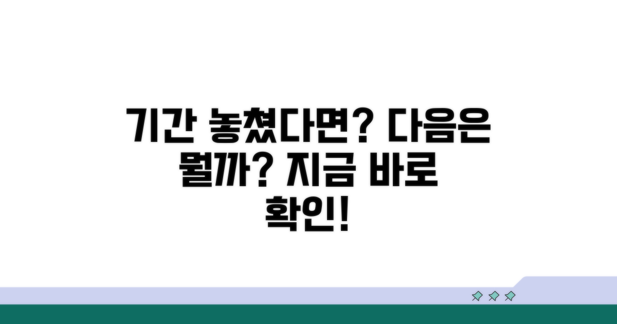 기간 놓쳤다면? 다음 단계는?
