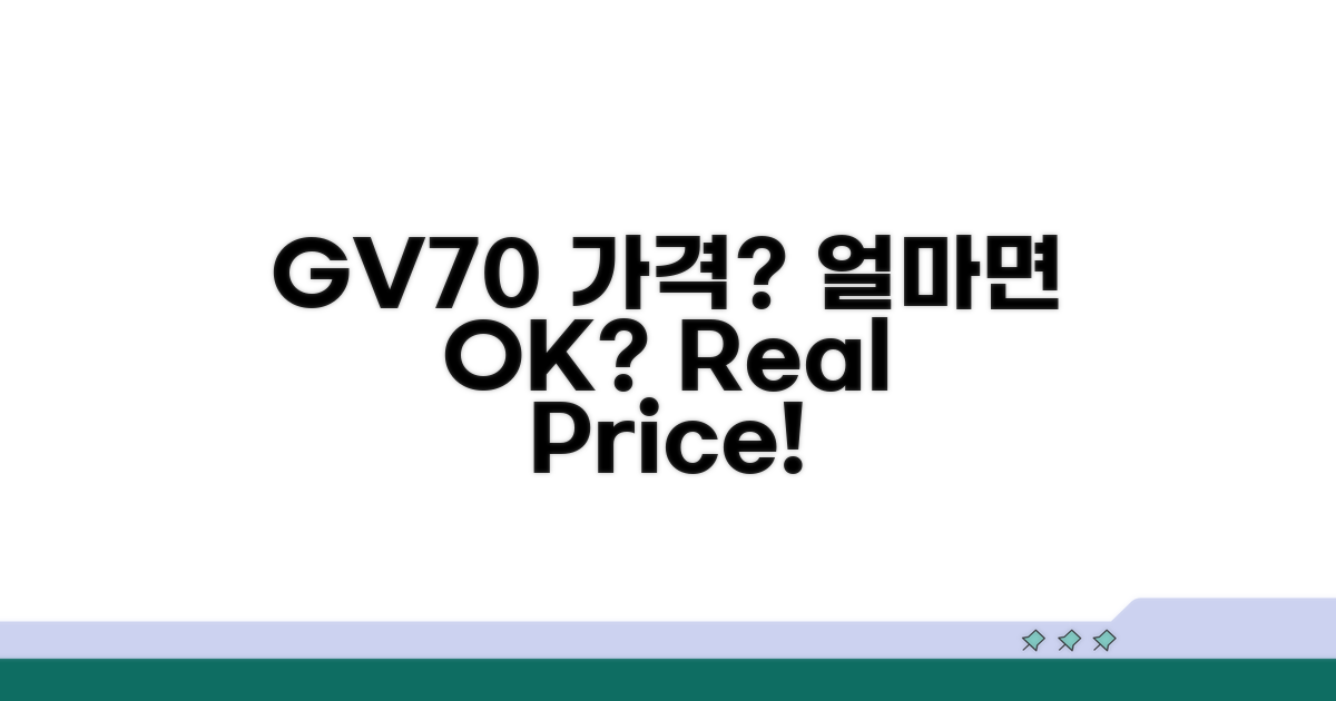 GV70 가격, 얼마면 살 수 있나요?
