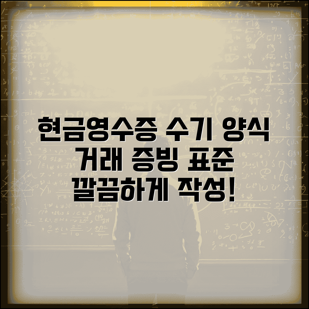 현금 영수증 양식 수기용 | 현금 거래 증빙 표준 서식