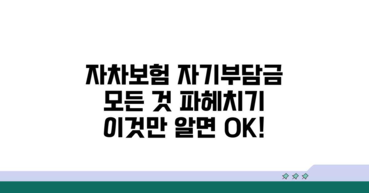 자차 보험 자기부담금: 이것만 알면 끝